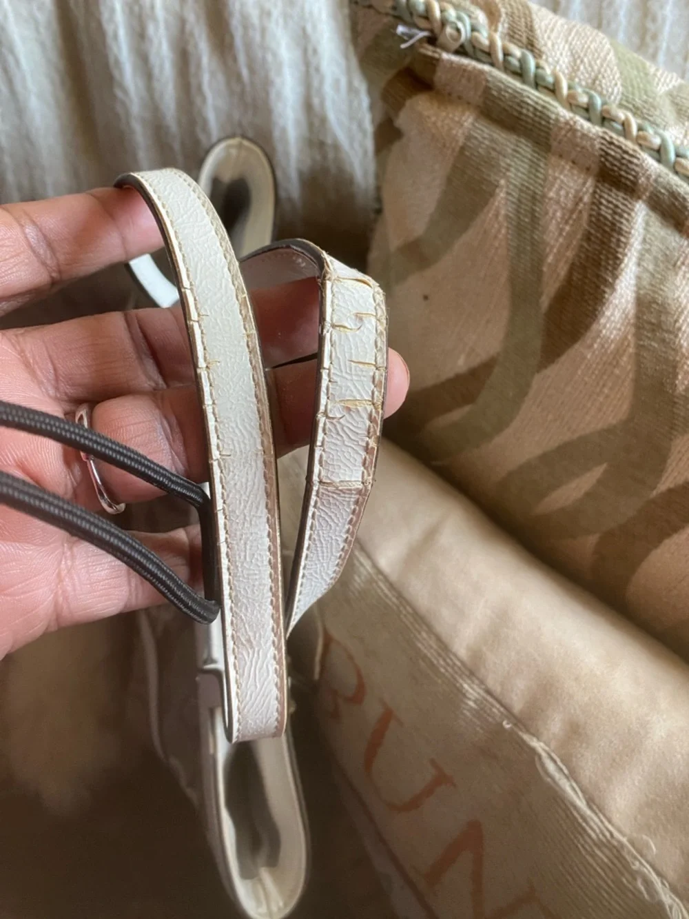 Coach Beige and White Signature Canvas Tote - Picture 3 of 7